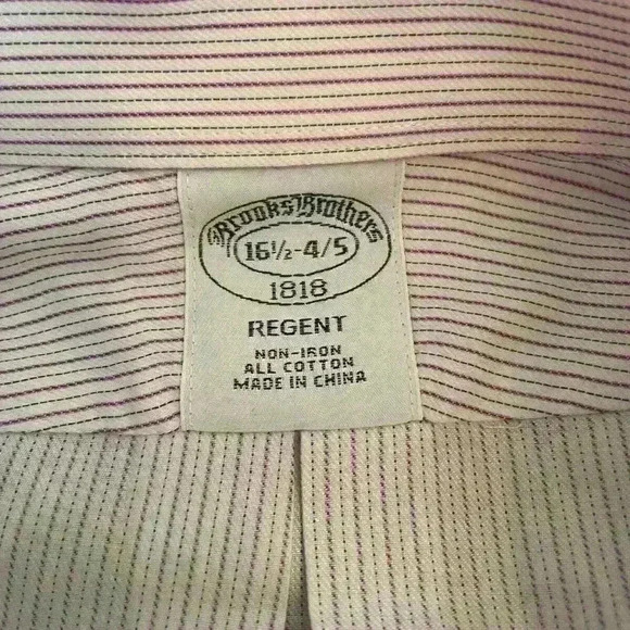 Brooks Brothers 1818 Regent Long Sleeve Button Front Men's Shirt Size 16 1/2-4/5 - Picture 5 of 5